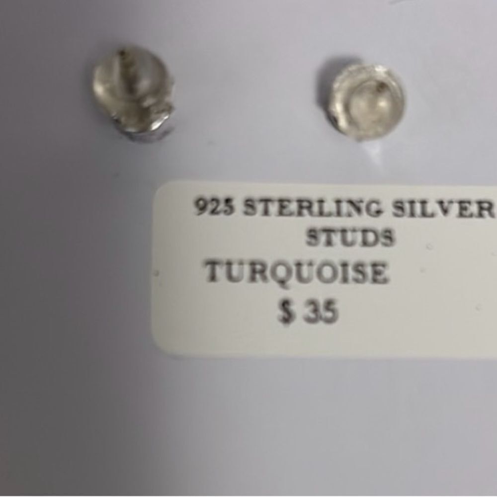 NWT 925 sterling silver turquoise studs - Picture 3 of 3